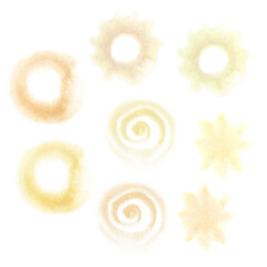 Watercolor gold Christmas candle light.