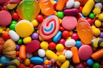 Fototapeta na wymiar Candy Wonderland: A Colorful Assortment of Sweet Treats
