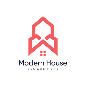 Modern house design element icon vector with creative modern concept