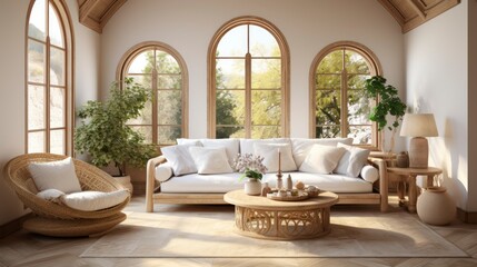 Fototapeta premium Boho style interior mockup