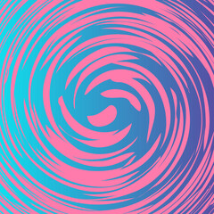 Vector abstract illustration in the form of a pink spiral on a blue background