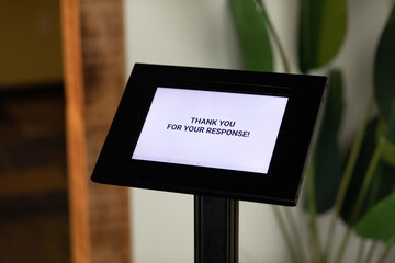 Black Digital Feedback Kiosk for Customer or Resident Satisfaction