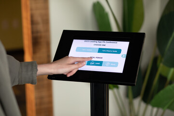 Black Digital Feedback Kiosk for Customer or Resident Satisfaction