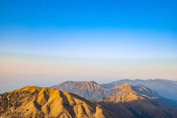 Naklejka premium Wugong Mountain, Pingxiang City, Jiangxi Province - sea of clouds and mountain scenery at sunset