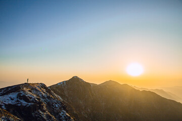 Wugong Mountain, Pingxiang City, Jiangxi Province - sea of clouds and mountain scenery at sunset