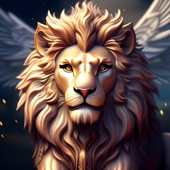 lion head in the night