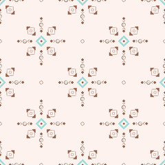 Aztec ethnic seamless pattern with cute ornament. Simple native American tribal illustration