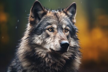 A beautiful gray wolf in the wild.