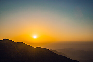 Wugong Mountain, Pingxiang City, Jiangxi Province - sea of clouds and mountain scenery at sunset