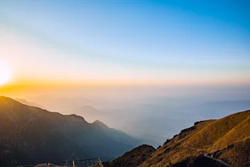 Cercles muraux Monts Huang Wugong Mountain, Pingxiang City, Jiangxi Province - sea of clouds and mountain scenery at sunset