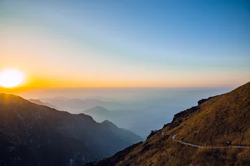 Fototapete Huang Shan Wugong Mountain, Pingxiang City, Jiangxi Province - sea of clouds and mountain scenery at sunset