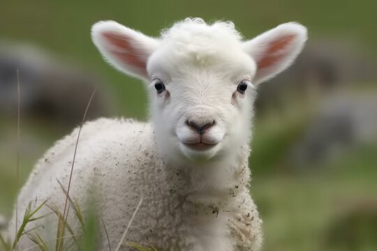 cute baby sheep. Generative AI