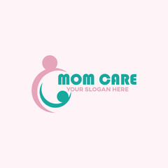 mom baby care logo design vector