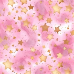 Cute Baby Pink Stars cute baby old paper, vintage junk journal digital paper