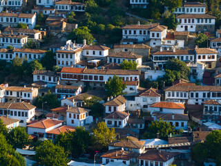 Sirince (Şirince) Village Drone Photo, Sirince Selcuk, Izmir Turkey (Turkiye)