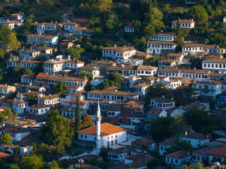 Fototapeta na wymiar Sirince (Şirince) Village Drone Photo, Sirince Selcuk, Izmir Turkey (Turkiye)