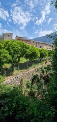Fototapeta na wymiar Sóller town and municipality near the north west coast of the Balearic Island of Mallorca, Spain, 3 km inland from Port de Sóller, in a large, bowl-shaped valley that also includes the village