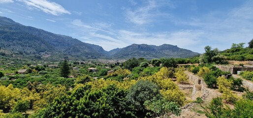 valley Surrounded by orchards of fruit trees and orange trees, we find the town of Sóller with its historic center of narrow cobbled streets, full of elegant modernist mansions and traditional Mallorc