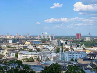 Fototapeta na wymiar Kyiv city capital of Ukraine urban skyline cityscape. 