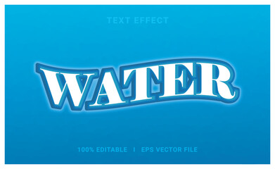 Water 3d editable modern and business text style