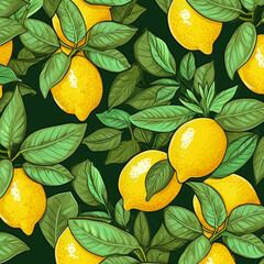 Illustration de citrons, fruit. Nourriture, cuisine. Pour conception et création graphique.