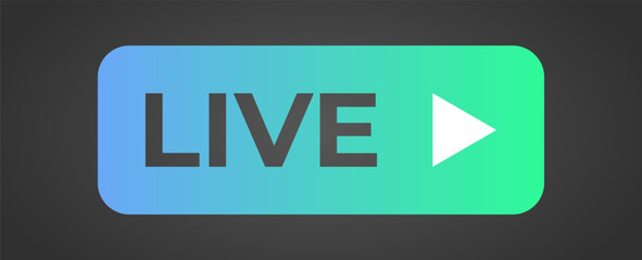 Live button. Live symbol, badge, sign, label, stream window. Vector illustration