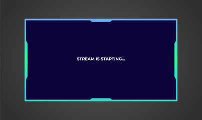 Live stream interface overlay frames for gamer broadcast or streaming. Game panel interface. Vector illustration