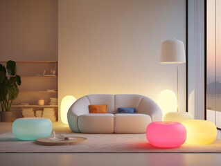 colorful lights in indoor spaces