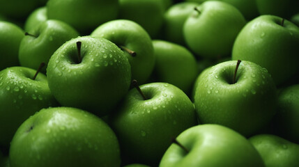 Pommes vertes, fruit. Nourriture, cuisine. Pour conception et création graphique.