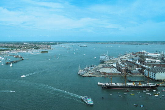Aerial view of the Portsmouth Historic Dockyard