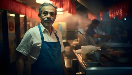 Portrait of a taquero in Mexico - obrazy, fototapety, plakaty
