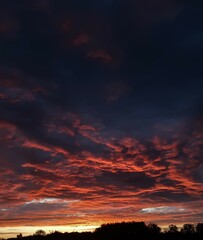 red sunset sky