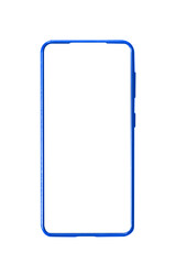 Smartphone Mockup Isolated Blue (Transparent Screen/Transparent Background) / PNG / Phone Mockup / Cellphone Mockup