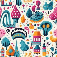  llustration Vector Wonderland Seamless Patterns