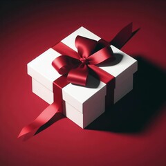 a gift box with a red bow. IA Generativa