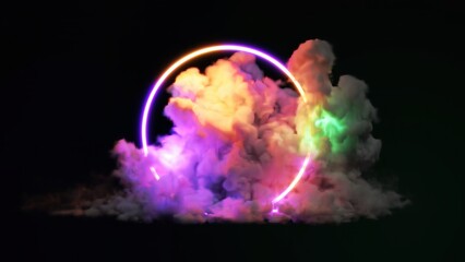 Fototapeta na wymiar Full-color fantasy ring inside the cloud.