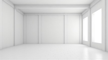 Empty light white room background. AI generated image