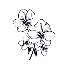 Orchids in cartoon, doodle style. 2d vector illustration in logo, icon style. AI Generative