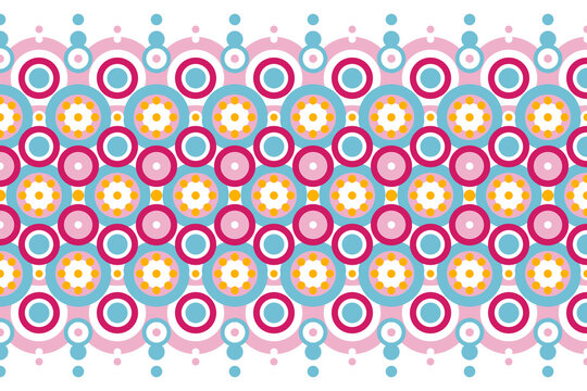 Desenho para estampa com formas circulares e cheia de cores. Estampa com formas geom&eacute;tricas.