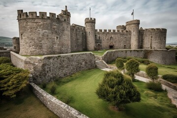 Fototapeta na wymiar A medieval fortress located on the Isle of Man. Generative AI