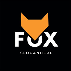 Fox logo for company, animal illustration, modern fox logo, tv studio logo, text and animal logo, fox television logo, logo design for business