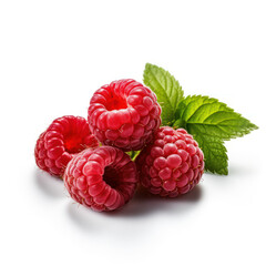 Raspberry Studio Shot Isolated on Clear Background, Food Photography, Generative AI