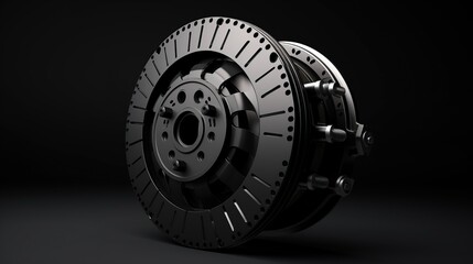 Car part of clutch Disc, clutch basket with release bearing isolated background. AI generated