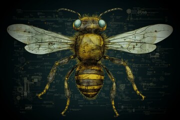 Schematic bee. Generative AI