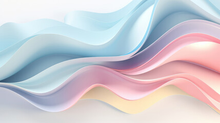 Abstract flowing wavy lines in pastel colors