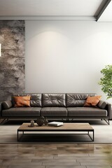 Modern interior of living room with modern sofa