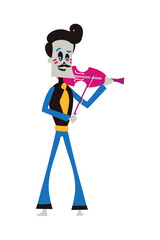 dia de los muertos musician skeleton