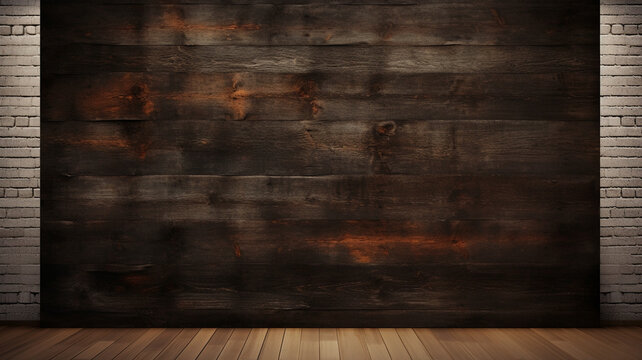 empty wooden room with wooden wall background