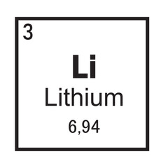 Lithium Chemical Element symbol Vector Image Illustration Isolated on White Background