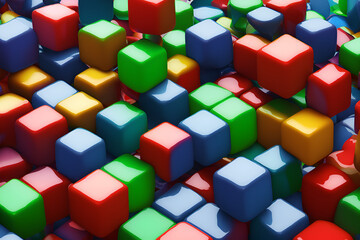 Obraz premium wallpaper in the form of multicolored cubes